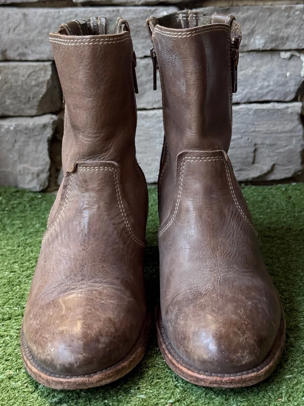 Freebird by Steven Austin Distressed Brown Leather Women’s Ankle Boots